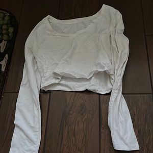 Cropped white long sleeve